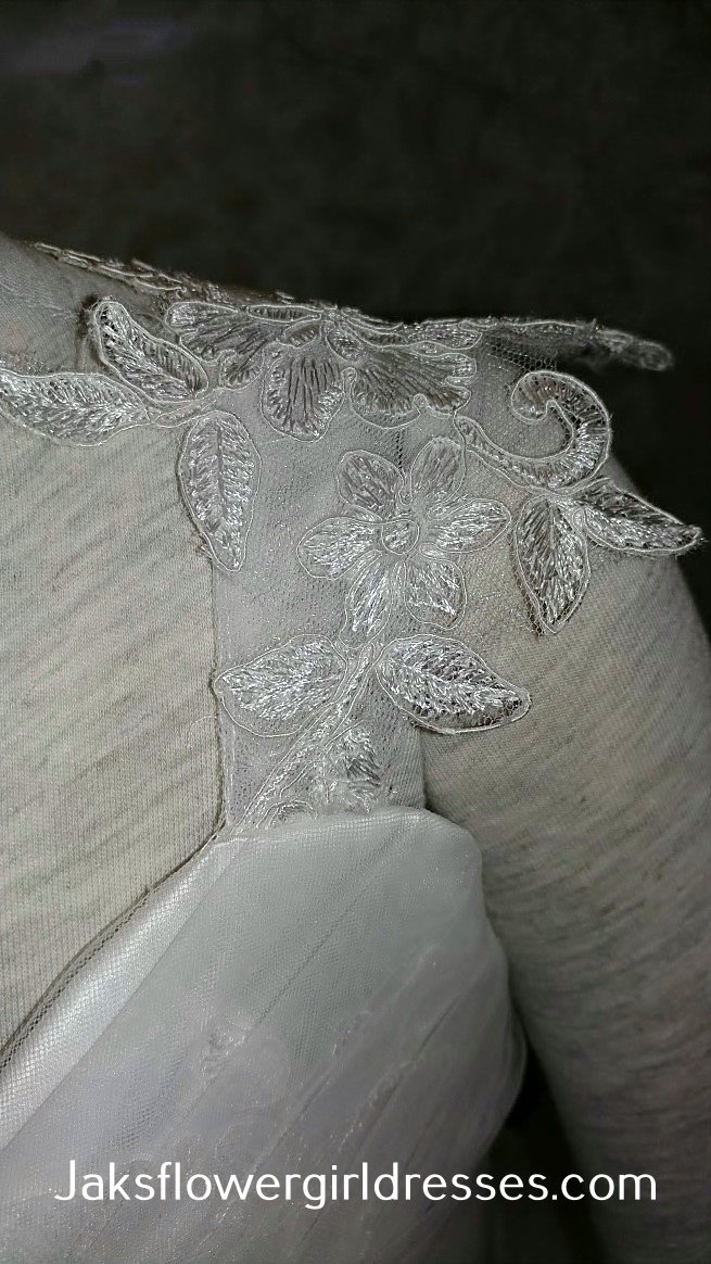 Sheer Back Wedding Flower Girl Dress